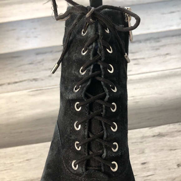 💸 5/20 Sam Edelman 'Tate' Suede Lace-Up Ankle Boot Bootie w/ Chunky Heel - Picture 7 of 16